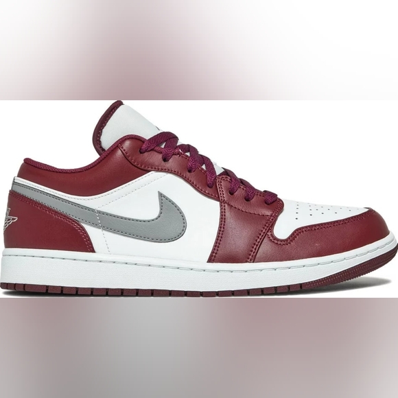 Nike Mens Air Jordan 1 Low Sneakers - 'Bordeaux' Size 10 - Picture 1 of 7